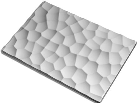 Handmuster VPT007 Handmuster einer virtuell® 3D-Relief-Platte VPT 007 mit wabenartiger Reliefstruktur