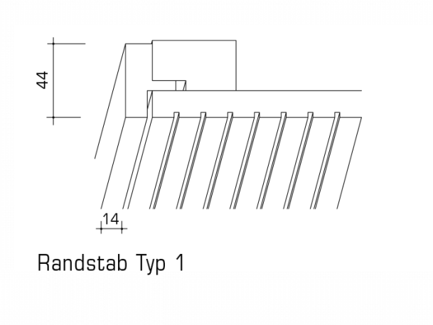 WS Topakustik Eckabschluesse Lamellen Paneele Typ1 Technische Zeichnung einer Topakustik® Eckausführung Typ 1