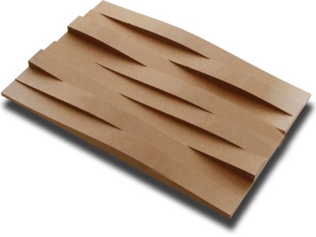 Handmuster virtuell VKO103 Handmuster einer virtuell® 3D-Relief-Platte VKO 103 mit unregelmäßigen geschwungenen Einschnitten