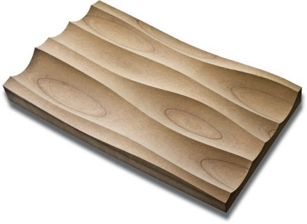 Handmuster virtuell VLI001x2 Handmuster einer virtuell® 3D-Relief-Platte VLI 001x2 mit unregelmäßiger breiter Wellenstruktur