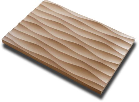 Handmuster virtuell VLI011 Handmuster einer virtuell® 3D-Relief-Platte VLI 011 mit organisch geschwungenen Linien