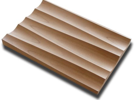 Handmuster virtuell VLI101x2 Handmuster einer virtuell® 3D-Relief-Platte VLI 101x2 mit breiten geschwungenen Rillen