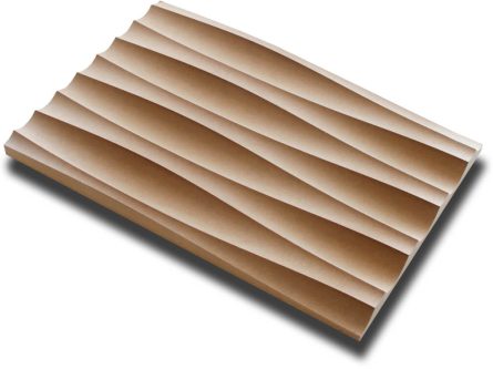 Handmuster virtuell VLI111 Handmuster einer virtuell® 3D-Relief-Platte VLI 111 mit breiten geschwungenen Rillen