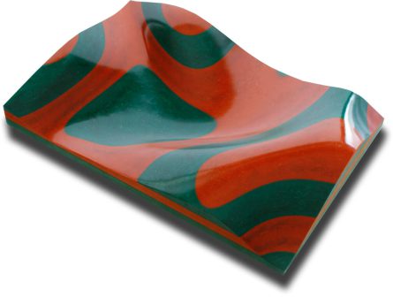 VMS002 virtuell® 3D-Relief-Platte VMS 002 mit farbigem abstraktem Oberflächendekor