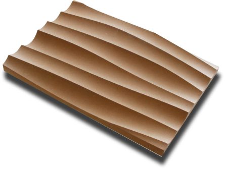 Handmuster virtuell VWL004 Handmuster einer naturfarbenen virtuell® 3D-Relief-Platte VWL 004 mit tiefen Längsrillen