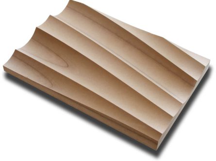 Handmuster virtuell VWL004x2 Handmuster einer naturfarbenen virtuell® 3D-Relief-Platte VWL 004x2 mit breiten Rillen