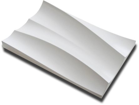 Handmuster virtuell VWL007 Handmuster einer virtuell® 3D-Relief-Platte VWL 007 mit tiefen Wellen