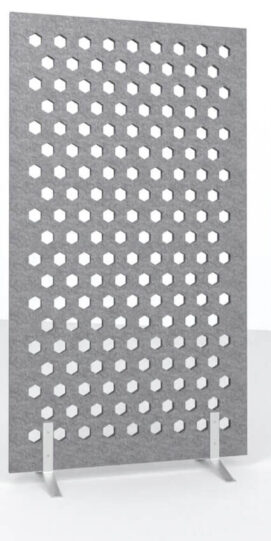 WSSound Perfo Hex50 1 Nat Grau Meliert WS Sound Stellwand mit Perfo Hex50 1 als Designoption