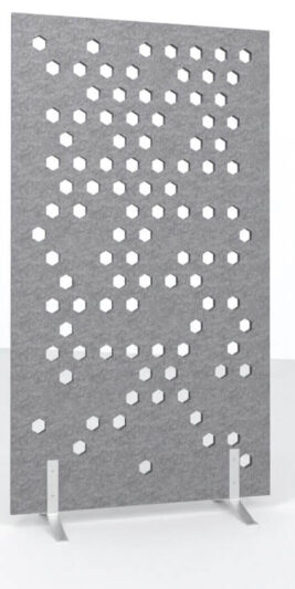 WSSound Perfo Hex50 2 Nat Grau Meliert WS Sound Stellwand mit Perfo Hex50 2 als Designoption